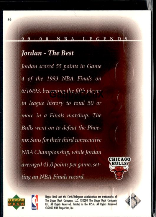 1999-00 Upper Deck Legends #86 Michael Jordan #ist5 - Back