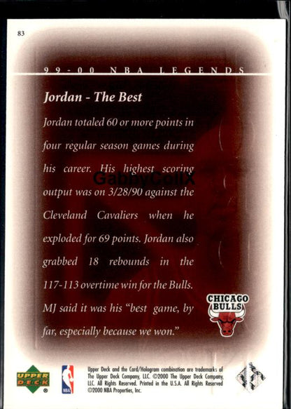 1999-00 Upper Deck Legends #83 Michael Jordan #ist6 - Back