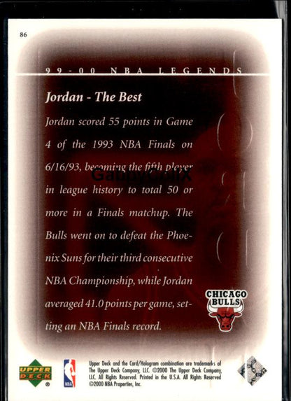 1999-00 Upper Deck Legends #86 Michael Jordan #ist8 - Back