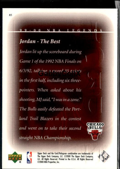 1999-00 Upper Deck Legends #85 Michael Jordan #ist9 - Back