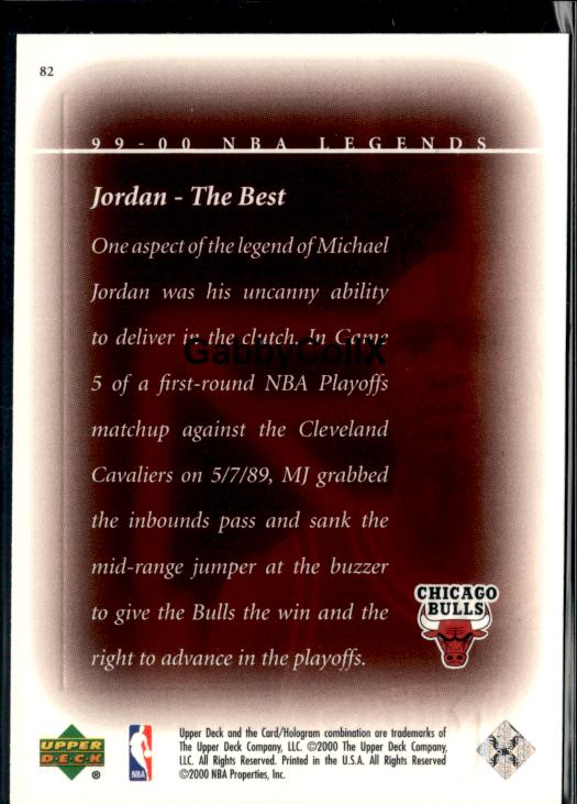 1999-00 Upper Deck Legends #82 Michael Jordan #istc - Back