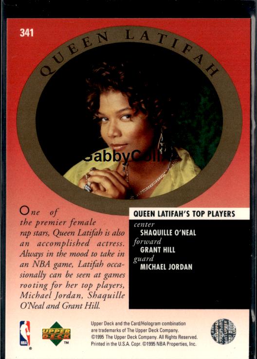 1995-96 Upper Deck #341 Michael Jordan / Queen Latifah MA Electric Court #istn - Back