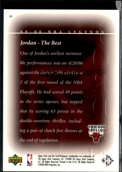 1999-00 Upper Deck Legends #81 Michael Jordan #isu0 - Back