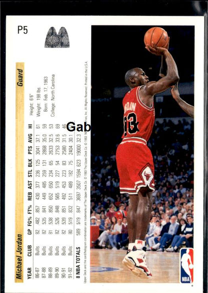 1992-93 Upper Deck McDonald's #P5 Michael Jordan #isuo - Back
