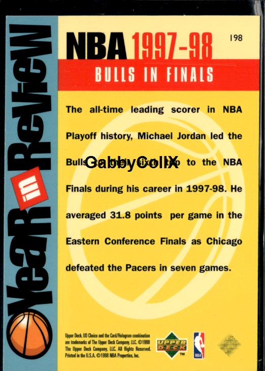 1998-99 UD Choice #198 Michael Jordan Choice Reserve #iswl - Back