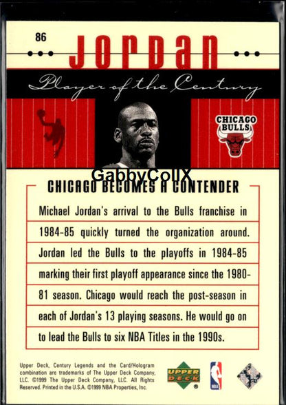 1998-99 Upper Deck Century Legends #86 Michael Jordan #iu9y - Back