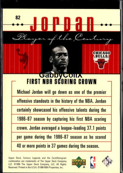 1998-99 Upper Deck Century Legends #82 Michael Jordan #iua5 - Back