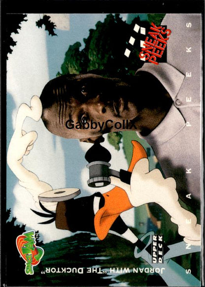 1996 Upper Deck Space Jam #51 Jordan with "The Ducktor #iuav