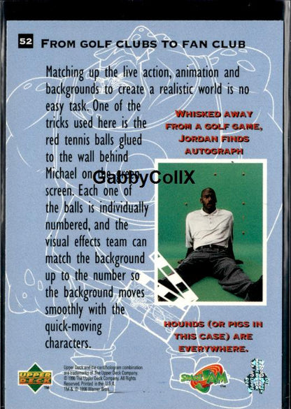1996 Upper Deck Space Jam #52 Michael Jordan #iubv - Back