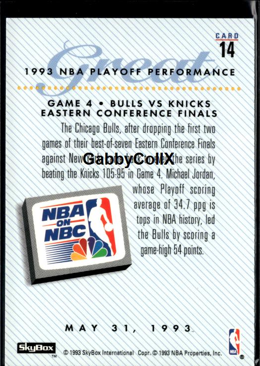 1993-94 SkyBox Premium #14 Michael Jordan #iucq - Back