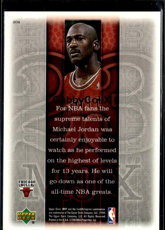 1999-00 Upper Deck MVP #204 Michael Jordan #iues - Back