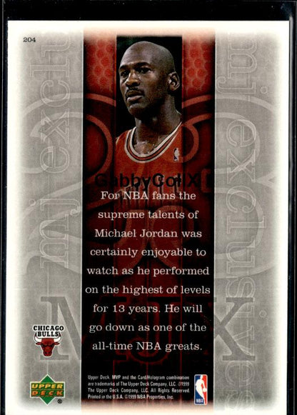 1999-00 Upper Deck MVP #204 Michael Jordan #iues - Back