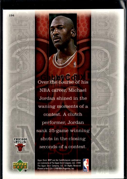 1999-00 Upper Deck MVP #194 Michael Jordan #iuf2 - Back