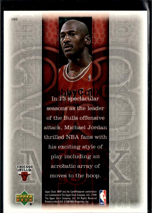 1999-00 Upper Deck MVP #183 Michael Jordan #iufa - Back