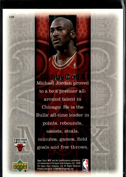 1999-00 Upper Deck MVP #198 Michael Jordan #iugh - Back