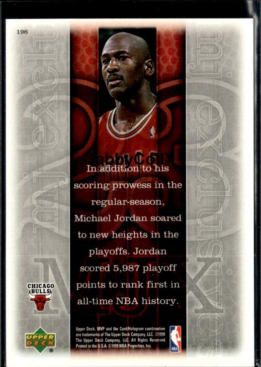1999-00 Upper Deck MVP #196 Michael Jordan #iuh0 - Back