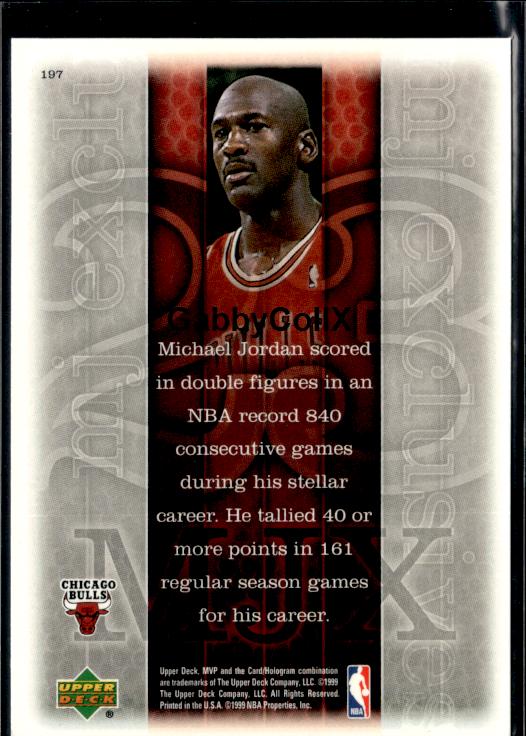 1999-00 Upper Deck MVP #197 Michael Jordan #iuh4 - Back