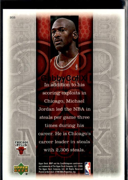 1999-00 Upper Deck MVP #203 Michael Jordan #iuhd - Back