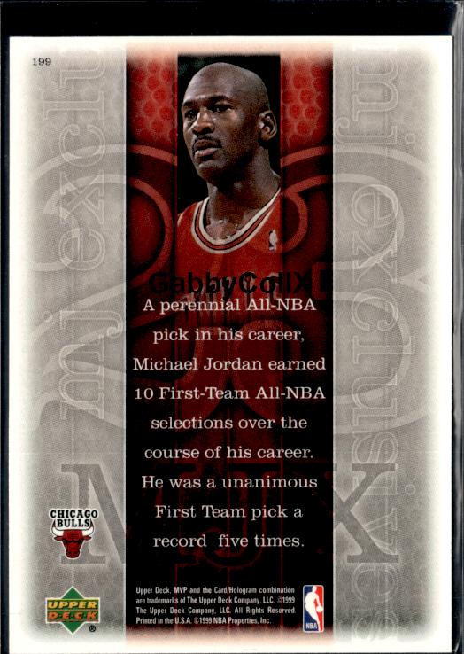 1999-00 Upper Deck MVP #199 Michael Jordan #iuhg - Back