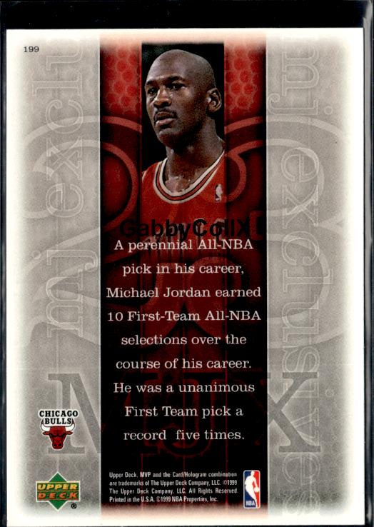 1999-00 Upper Deck MVP #199 Michael Jordan #iuhk - Back