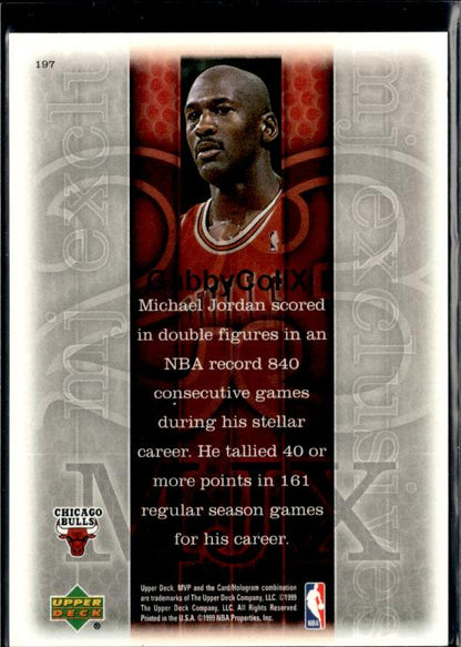 1999-00 Upper Deck MVP #197 Michael Jordan #iuhv - Back