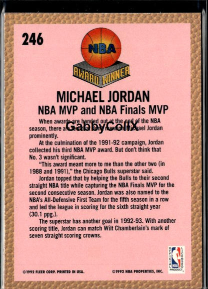 1992-93 Fleer #246 Michael Jordan #iukh - Back