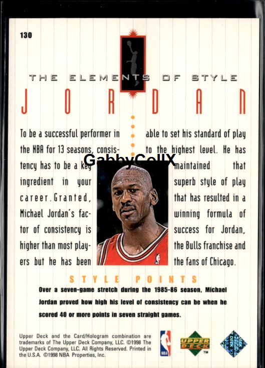 1998 Upper Deck Michael Jordan Living Legend #130 Michael Jordan #iuoi - Back