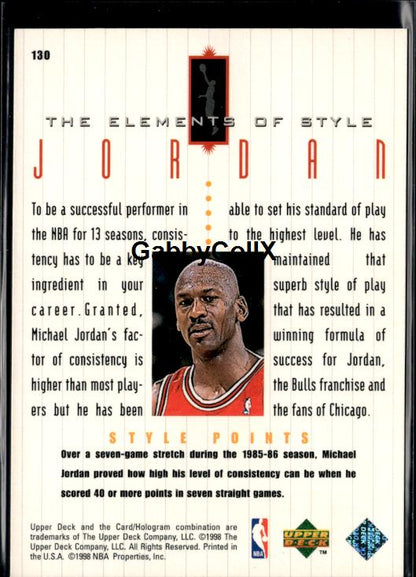 1998 Upper Deck Michael Jordan Living Legend #130 Michael Jordan #iuoi - Back