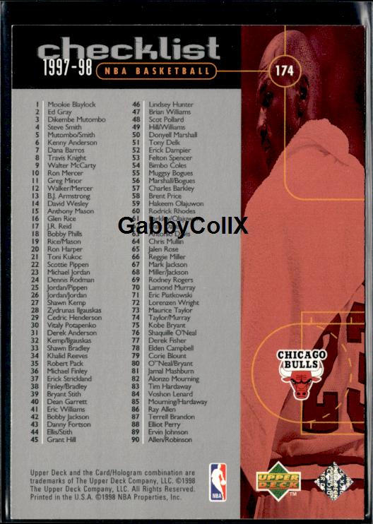 1998-99 Upper Deck #174 Michael Jordan #iuos - Back