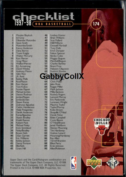 1998-99 Upper Deck #174 Michael Jordan #iuos - Back