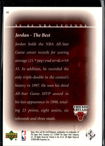 1999-00 Upper Deck Legends #90 Michael Jordan #iuq5 - Back