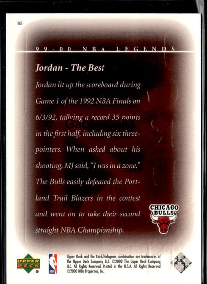 1999-00 Upper Deck Legends #85 Michael Jordan #iuq6 - Back