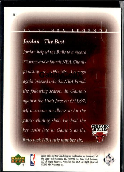 1999-00 Upper Deck Legends #88 Michael Jordan #iuqb - Back