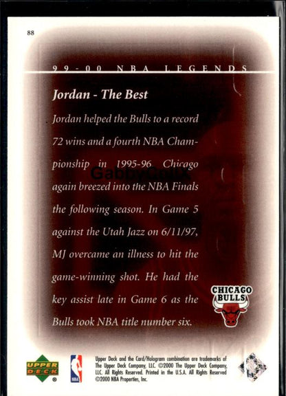 1999-00 Upper Deck Legends #88 Michael Jordan #iuqc - Back