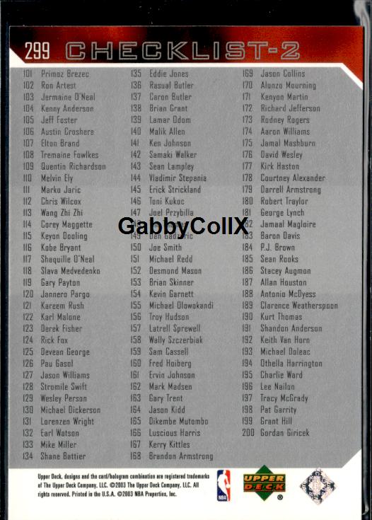 2003-04 Upper Deck #299 Michael Jordan #iuqg - Back