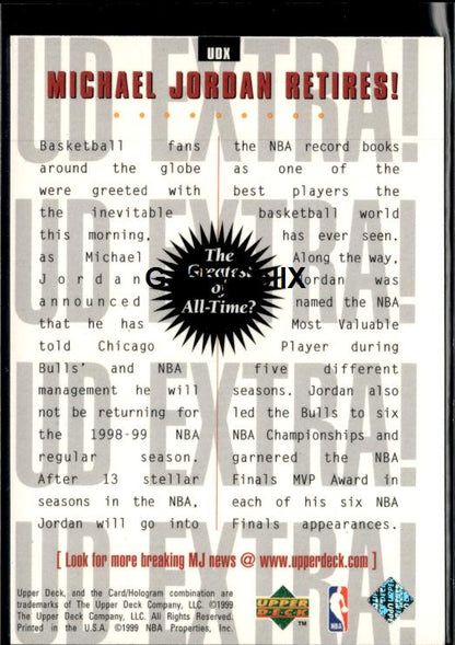 1998-99 Upper Deck #UDX Michael Jordan #iuql - Back
