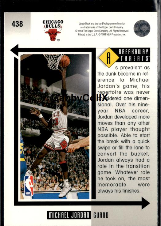1993-94 Upper Deck #438 Michael Jordan #iuqm - Back
