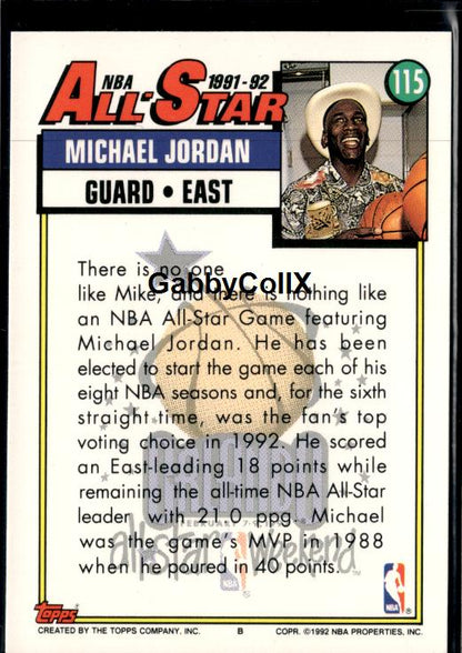 1992-93 Topps #115 Michael Jordan #iuqo - Back