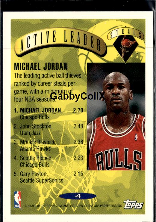 1995-96 Topps #4 Michael Jordan #iuqp - Back