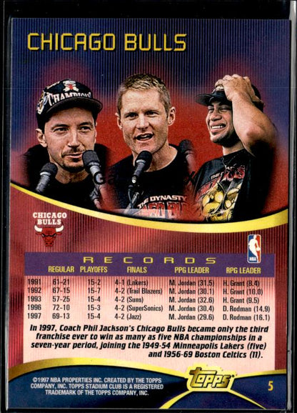 1997-98 Stadium Club #5 Michael Jordan #iur1 - Back