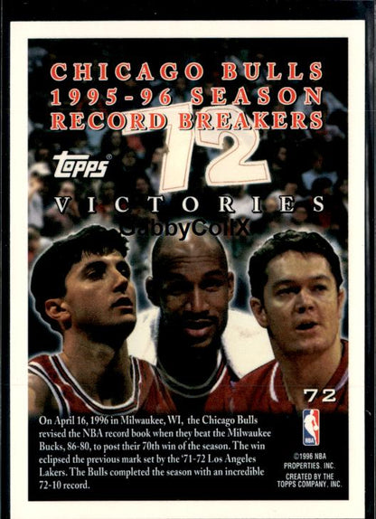 1996-97 Topps #72 Michael Jordan #iur2 - Back