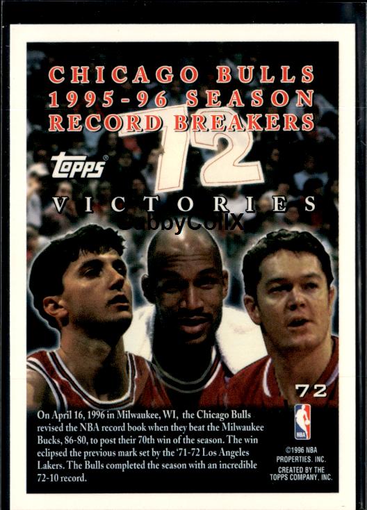 1996-97 Topps #72 Michael Jordan #iur3 - Back