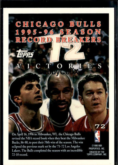 1996-97 Topps #72 Michael Jordan #iur3 - Back