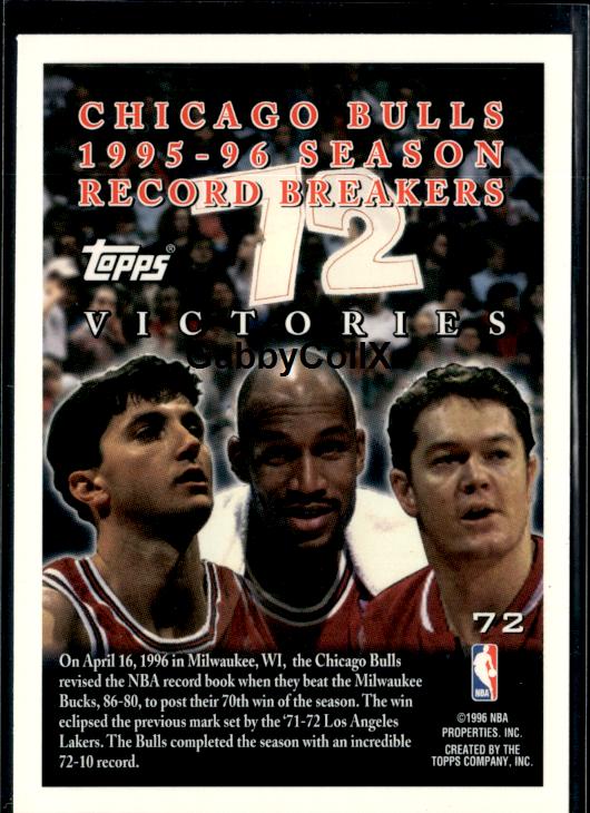 1996-97 Topps #72 Michael Jordan #iur4 - Back
