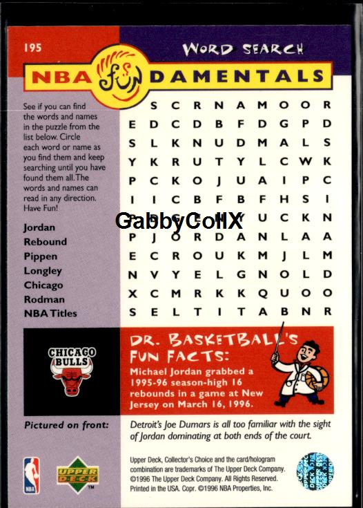 1996-97 Collector's Choice #195 Michael Jordan #iura - Back