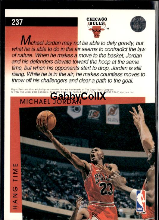 1993-94 Upper Deck #237 Michael Jordan #iurd - Back