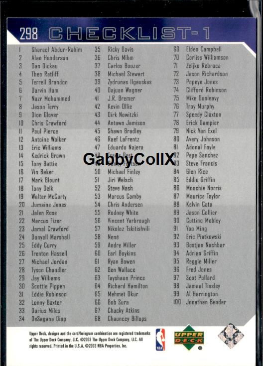 2003-04 Upper Deck #298 Kobe Bryant #iurg - Back