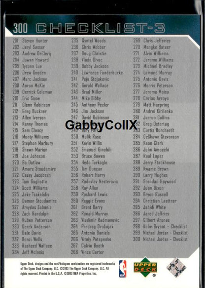 2003-04 Upper Deck #300 Michael Jordan #iurh - Back