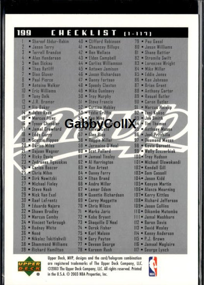 2003-04 Upper Deck MVP #199 Michael Jordan #iurj - Back