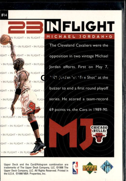 1998 Upper Deck Michael Jordan Living Legend #IF14 Michael Jordan In-Flight #iv4q - Back
